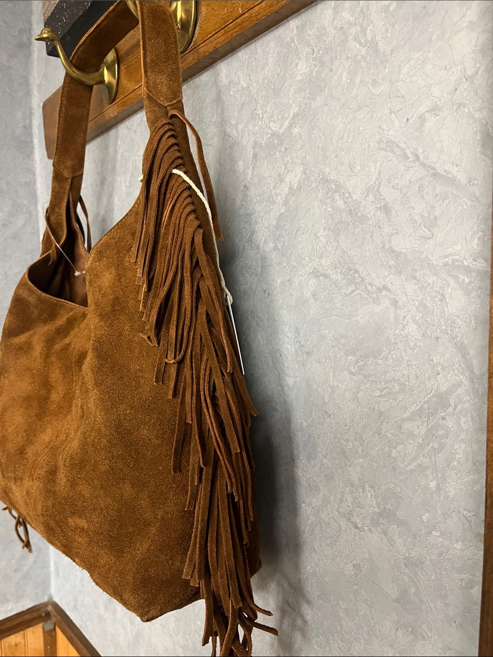 Haute Hippie Brown Suede Fringe Hobo Bag NWT - Picture 8 of 10